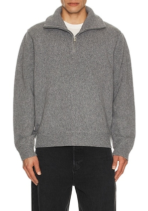 FRAME Wool Zip Sweater in Grey Melange - Grey. Size S (also in ).