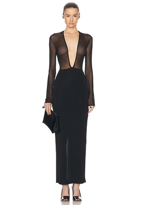 KHAITE Sansa Dress in Black - Black. Size XS (also in M).