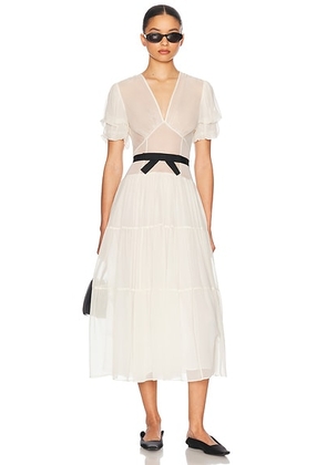 Helsa The Sasha Dress in Silk Chiffon in Vintage White - White. Size S (also in XL).