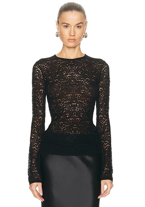 Gabriela Hearst Evander Crew Neck Top in Black - Black. Size L (also in M, S, XS).