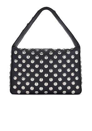 KHAITE Elena Silver Studs Shoulder Bag in Black - Black. Size all.