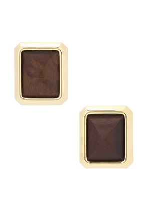 JACQUEMUS Les Pendants Carre in Gold & Brown - Brown. Size all.