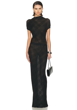 Jean Paul Gaultier Stripes Bias Long Dress in Black - Black. Size L (also in M, S, XS).
