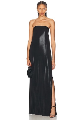 Norma Kamali Strapless Tailored Side Slit Gown in Black - Black. Size S (also in ).