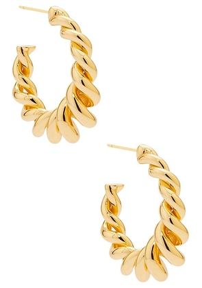 MEGA Twister Hoop Earrings in 14k Yellow Gold Plated - Metallic Gold. Size all.