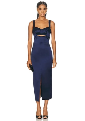 NICHOLAS Gia Corset Midi Dress in Navy - Navy. Size 4 (also in ).