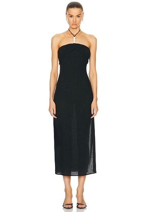 Magda Butrym Bead Neck Midi Dress in Black - Black. Size 36 (also in ).