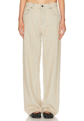Haikure Bonnie Straight Leg in Jacquard Wash - Beige. Size 23 (also in 26, 27, 29).