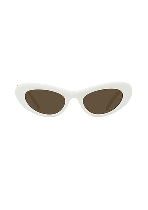 Loewe Slim Sunglasses in Ivory & Brown - Ivory. Size all.