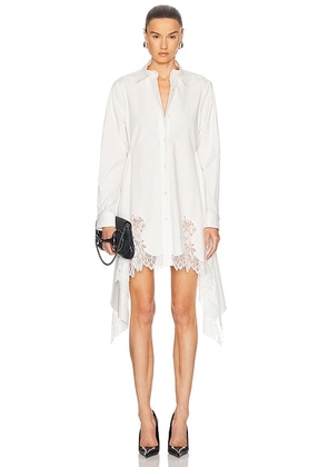 Monse Lace Cascade Front Shirt Dress in Ivory - Ivory. Size 8 (also in ).