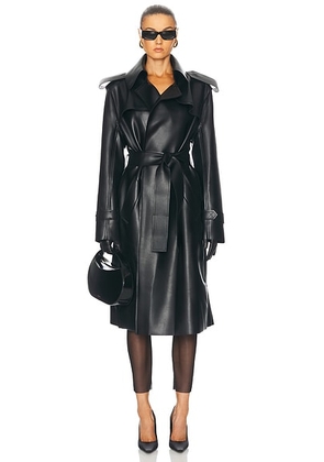 Norma Kamali Double Breasted Trench Coat in Black - Black. Size XS (also in M).