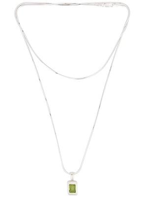 Loren Stewart Roca Snake Wrap Necklace in Sterling Silver & Peridot - Metallic Silver. Size all.