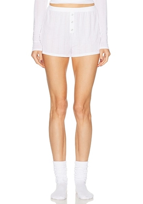 Negative Underwear Whipped Boyfriend Short in White - White. Size XL/1X (also in L, XS).