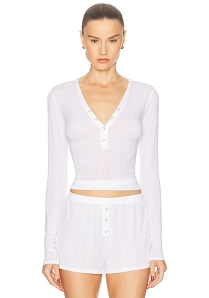 Negative Underwear Whipped Henley in White - White. Size XL/1X (also in ).