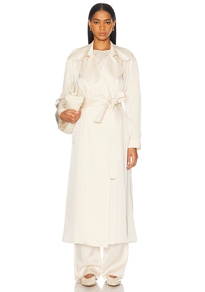 LESET Barb Trench Coat in Creme - Cream. Size L (also in ).