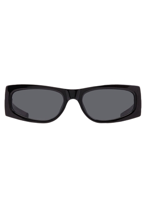 Saint Laurent Grey Rectangular Ladies Sunglasses SL M140/F 001 56