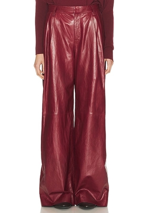 SIMKHAI Kobie Wide Leg Pant in Cranberry - Burgundy. Size 4 (also in 2, 6, 8).