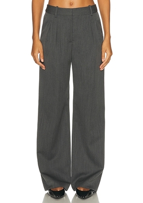 Loulou de Saison Tara Straight Leg Trouser in Grey Melange - Grey. Size 36 (also in 40).