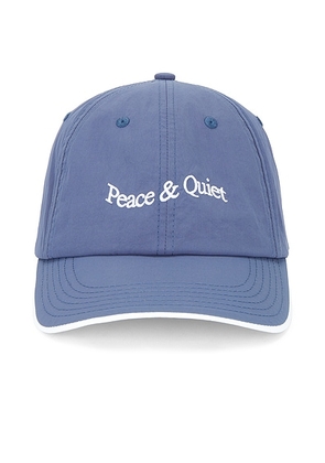 Museum of Peace and Quiet Wordmark Nylon Hat in Slate - Blue. Size all.