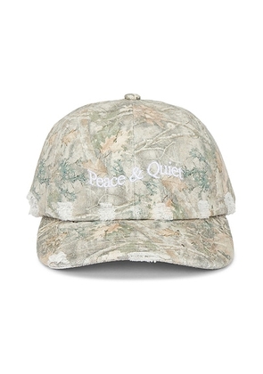 Museum of Peace and Quiet Wordmark Camo Dad Hat in Camouflage - Green. Size all.