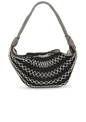 Lemaire Fortune Croissant Filt Bag in Chevron Light Beige & Black - Neutral,Black. Size all.