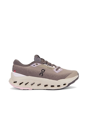 On Cloudsurfer Trail 2 WP Sneaker in Cinder & Desert - Taupe. Size 8.5 (also in 9.5).