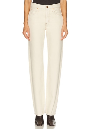 SLVRLAKE Phoenix Relaxed Straight Leg in Winter Ecru - Cream. Size 24 (also in 29, 30).