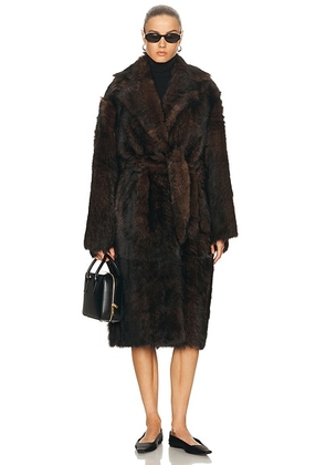 NOUR HAMMOUR Uma Coat in Brown Marble - Brown. Size S (also in XL).