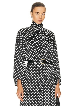 Saint Laurent Satin Blouse in Noir Craie - Black. Size 40 (also in 38).