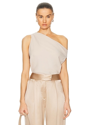 The Sei Asymmetric Cowl Top in Oat - Beige. Size 8 (also in ).