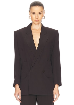 Saint Laurent Double Breasted Blazer in Chocolate - Chocolate. Size 36 (also in ).