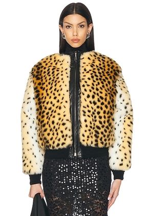 RABANNE Bomber Jacket in Guepard  Brown  & Black - Neutral. Size 38 (also in ).