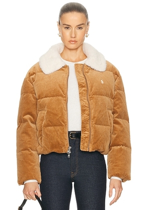 Polo Ralph Lauren Corduroy Fleece Jacket in Camel - Brown. Size L (also in XS).