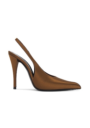 Saint Laurent Faye Slingback Pump in Deep Cognac - Neutral. Size 36.5 (also in ).