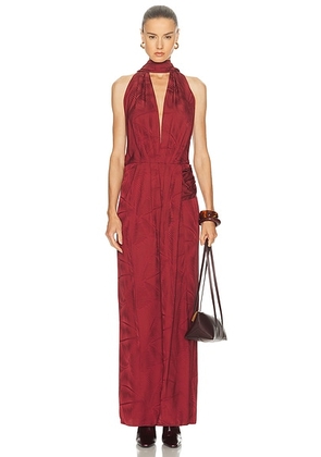 Johanna Ortiz Wildly Beautiful Maxi Dress in Wine - Burgundy. Size 2 (also in 0, 6, 8).