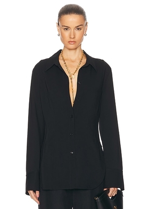 Toteme Cinched Shirt in Black - Black. Size 34 (also in ).