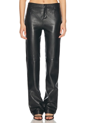 Retrofete Adelina Leather Pant in Black - Black. Size L (also in ).