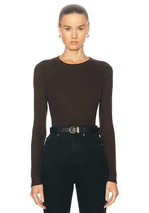 SPRWMN Long Sleeve Baby Tee in Americano - Brown. Size M (also in ).