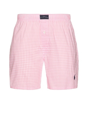 Polo Ralph Lauren Yarn Dyed Woven Boxer in Pink Mini Gingham & Cruise Navy PP - Pink. Size S (also in XL/1X).