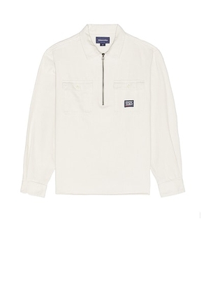 Thisisneverthat Half Zip Shirt in Ivory - White. Size L (also in ).