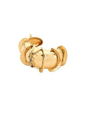 Saint Laurent Caterpillar Cuff in Or Laiton - Metallic Gold. Size M (also in ).