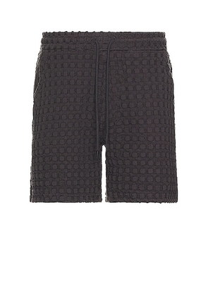 OAS Nearly Black Porto Waffle Shorts in Nearly Black - Black. Size S (also in ).