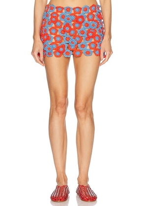 Staud Magdalena Skirt in Cayenne & Sky - Red. Size XS/S (also in ).