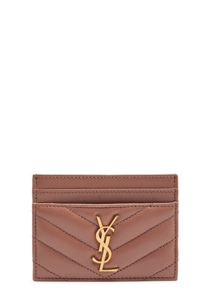 Saint Laurent Cassandre Quilted Leather Card Holder - Rose - One Size