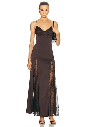 Staud Trinity Silk Dress in Earth - Chocolate. Size 8 (also in ).