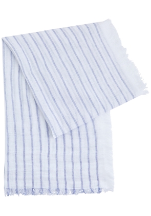Eileen Fisher Striped Linen Scarf - Blue - One Size