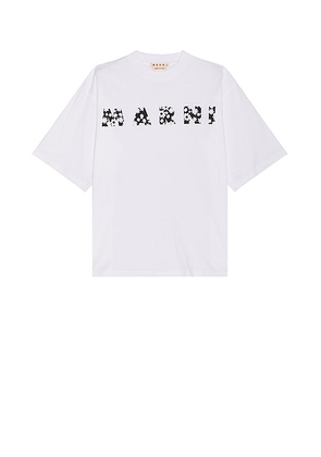Marni Logo T-Shirt in Lily White - White. Size 52 (also in ).