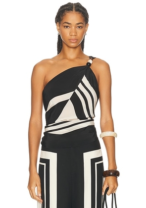 SIR. Pietra Wrap Top in Milano Nero - Black. Size XS/S (also in M/L).