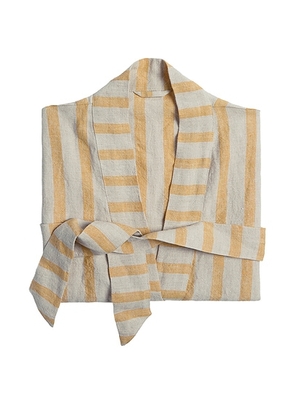 Parachute Linen Stripe Robe in Natural & Yellow - Yellow,Beige. Size L (also in ).