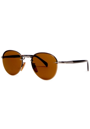 David Beckham Rimless Round-frame Sunglasses - Brown - One Size